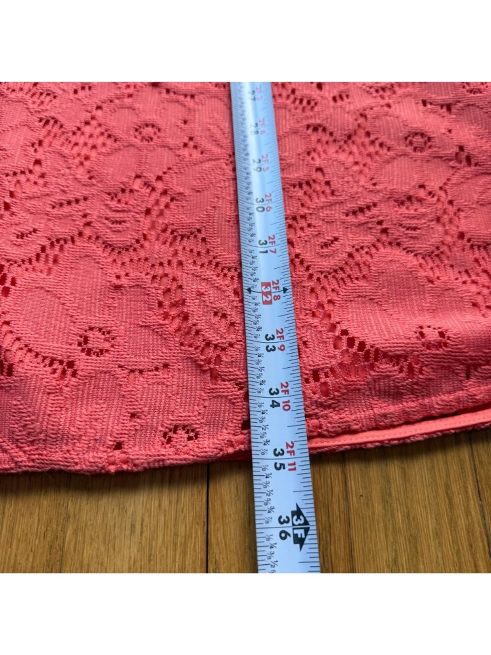 Donna Morgan Size 6 Coral Pink Sleeveless Tent Lace Overlay Trapeze Mini Dress - Picture 10 of 15